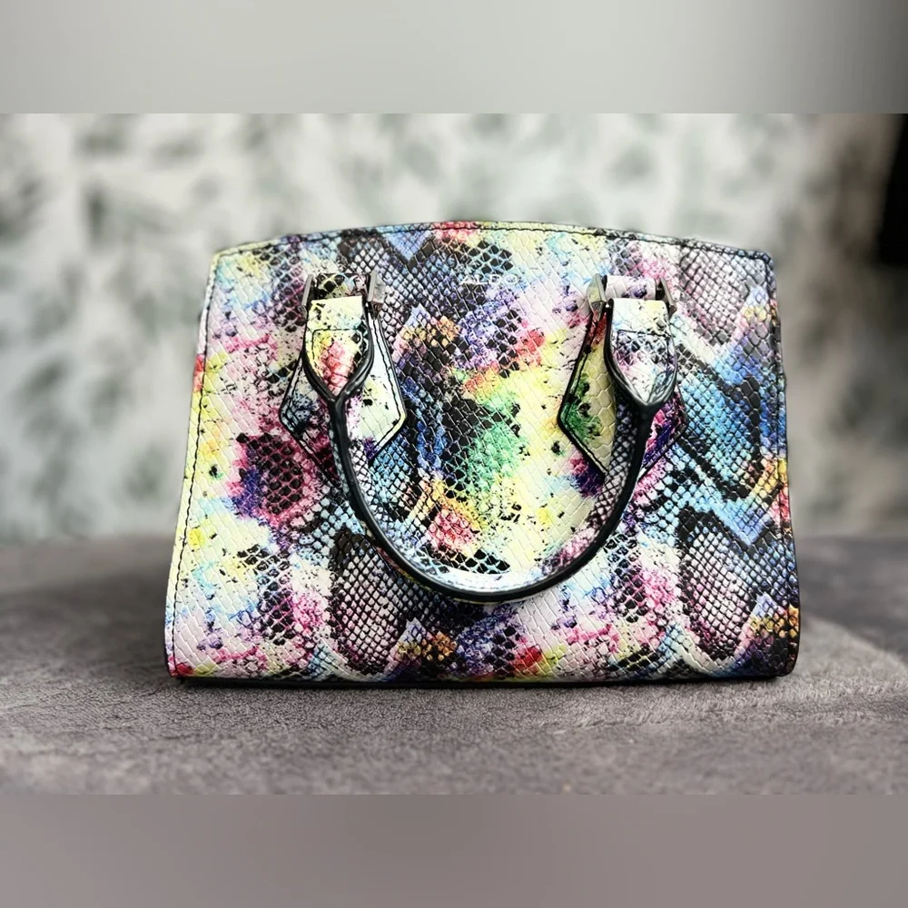 Aldo Maroubra multi-colored crocodile-embossed mini tote Crossover handbag